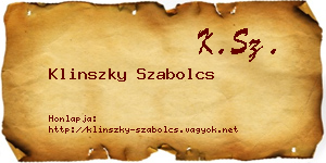 Klinszky Szabolcs névjegykártya