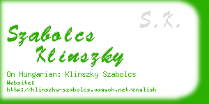 szabolcs klinszky business card